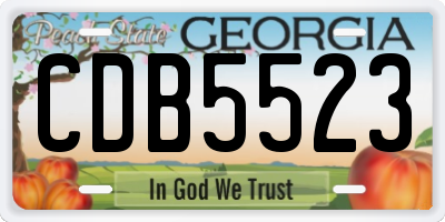 GA license plate CDB5523
