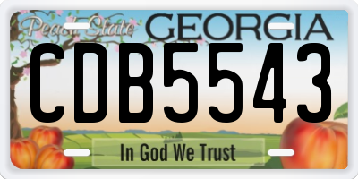GA license plate CDB5543