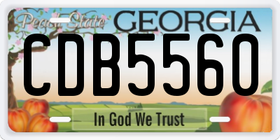 GA license plate CDB5560