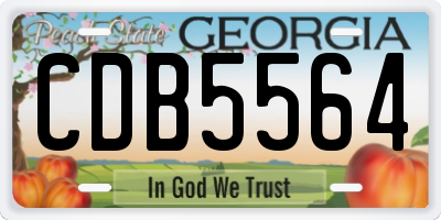 GA license plate CDB5564