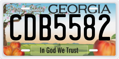 GA license plate CDB5582