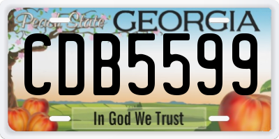 GA license plate CDB5599