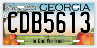 GA license plate CDB5613