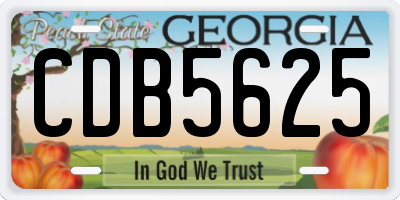 GA license plate CDB5625