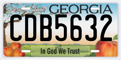 GA license plate CDB5632