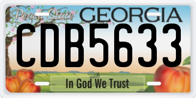 GA license plate CDB5633