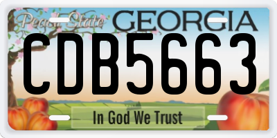 GA license plate CDB5663