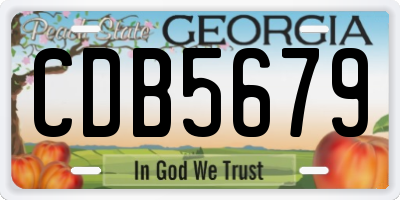 GA license plate CDB5679