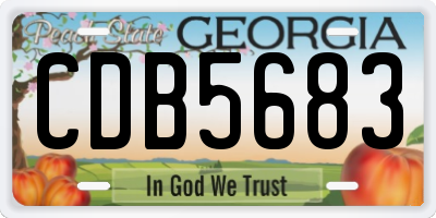GA license plate CDB5683