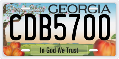 GA license plate CDB5700
