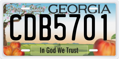 GA license plate CDB5701