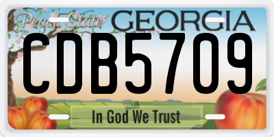GA license plate CDB5709