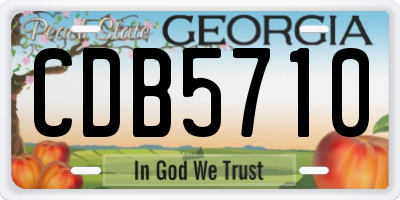 GA license plate CDB5710