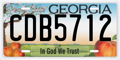 GA license plate CDB5712