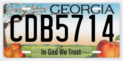 GA license plate CDB5714