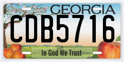 GA license plate CDB5716