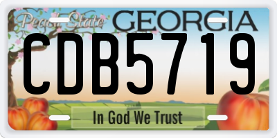GA license plate CDB5719