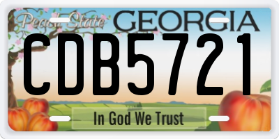 GA license plate CDB5721