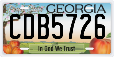 GA license plate CDB5726