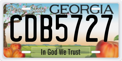 GA license plate CDB5727