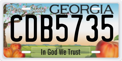 GA license plate CDB5735