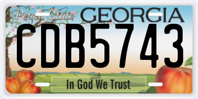 GA license plate CDB5743