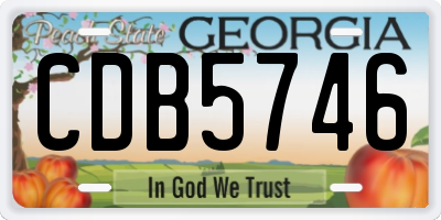 GA license plate CDB5746