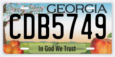 GA license plate CDB5749