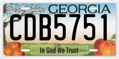 GA license plate CDB5751