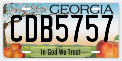 GA license plate CDB5757