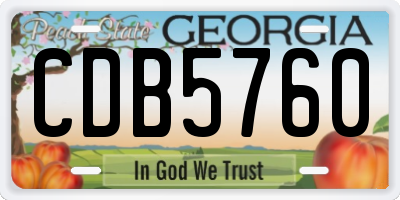 GA license plate CDB5760