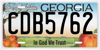 GA license plate CDB5762