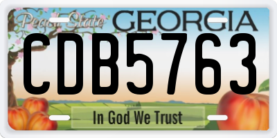 GA license plate CDB5763