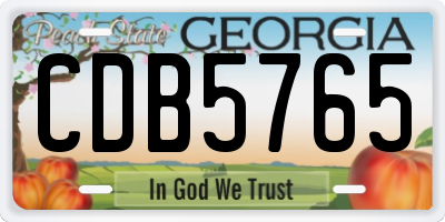 GA license plate CDB5765