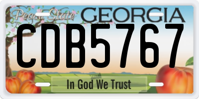GA license plate CDB5767