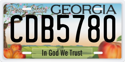 GA license plate CDB5780