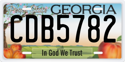 GA license plate CDB5782