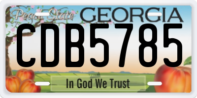 GA license plate CDB5785