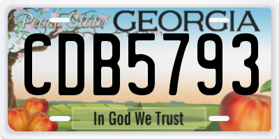 GA license plate CDB5793