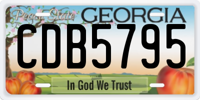 GA license plate CDB5795