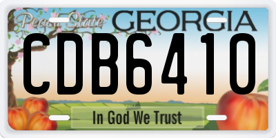 GA license plate CDB6410