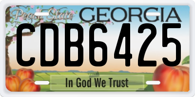GA license plate CDB6425