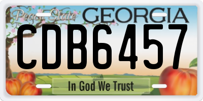 GA license plate CDB6457