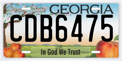 GA license plate CDB6475
