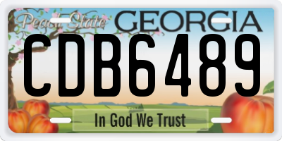 GA license plate CDB6489