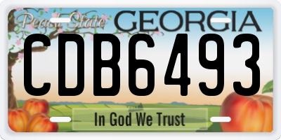 GA license plate CDB6493