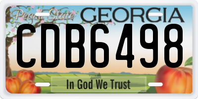 GA license plate CDB6498
