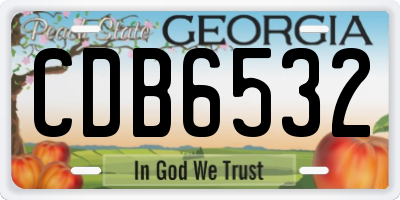 GA license plate CDB6532