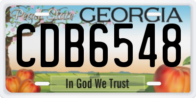 GA license plate CDB6548