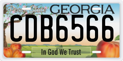 GA license plate CDB6566